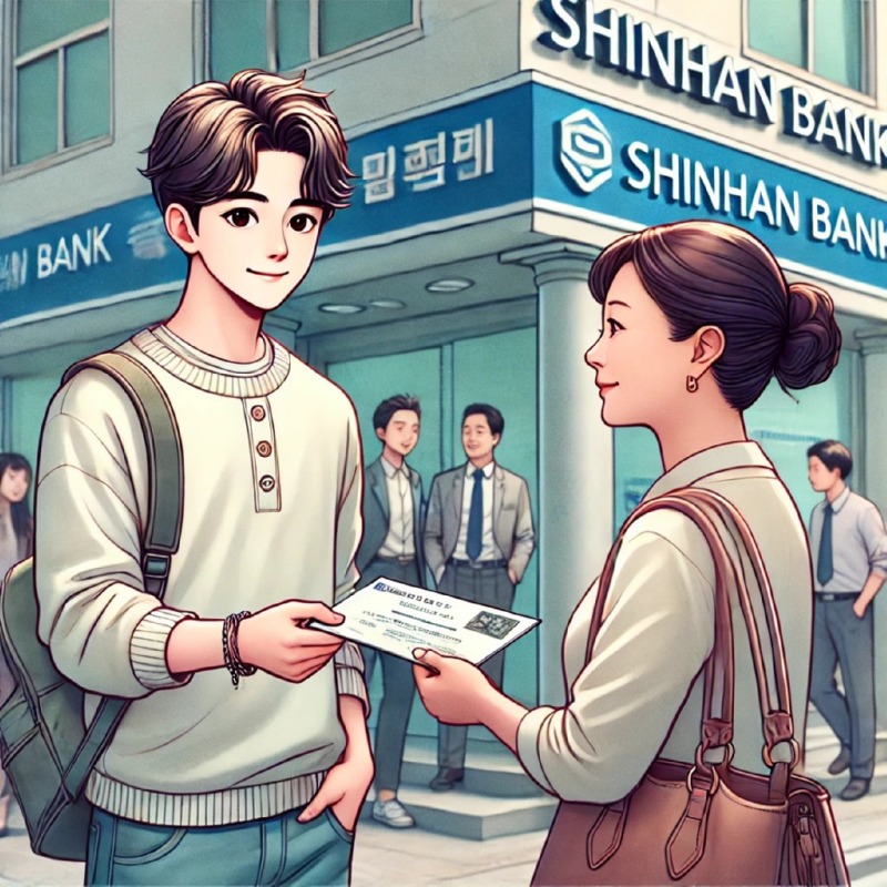 DALL·E 2024-11-29 11.56.16 - An illustrative scene of a young male college student, appearing to be in his early 20s, handing a financial completion certificate document to a midd.jpg